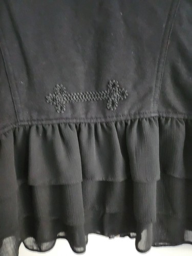 Kut From The Kloth Ruffle Military Jacket Black Size Large - Picture 8 of 10