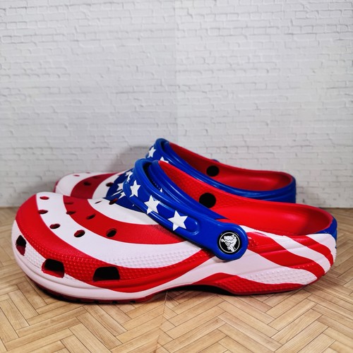 Unisex Crocs Classic American Flag Clog Size 7M 9W Patriotic USA New! - Picture 2 of 6