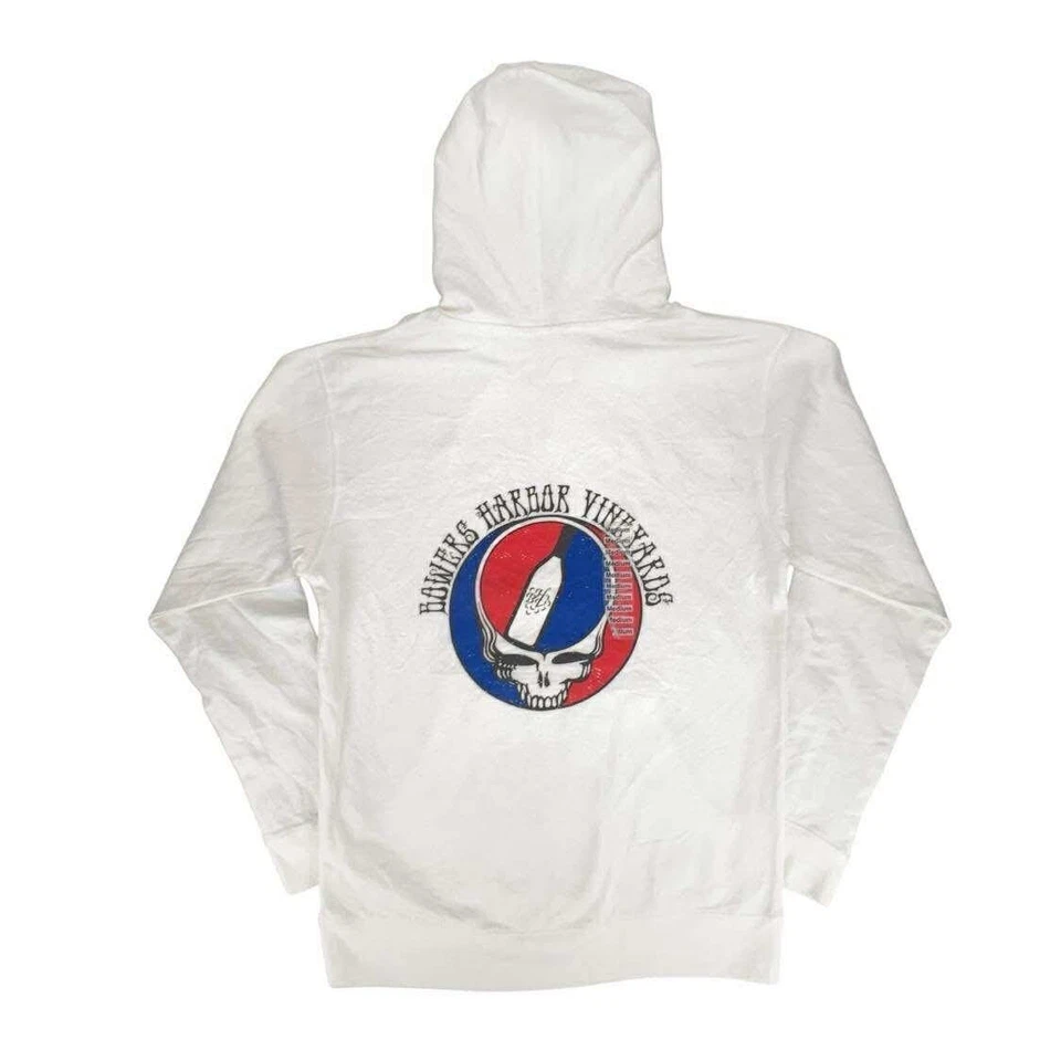 Sudadera con Capucha Bowers Harbor Vineyards Grateful Dead Blanca Roba Tu Cara Mediana Nueva Sin Etiquetas Foto 2 de 4