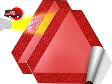 2 Pack Slow Moving Vehicle Sign 7x8 Inch Reflective Vehicle Triangle Sticker