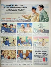 Original 1950 Vintage Print Ad: Ft. Win your. Wings US Air Force #Collectives