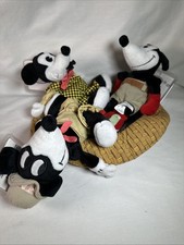 Disney Store Mickey Mouse Classic Bean Bag Set 3 Mickeys in Hat Set of 3