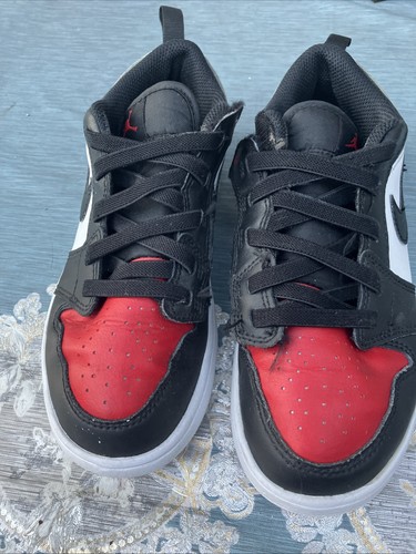 Nike Air Jordan 1 Low GS Bred Toe Black Red Größe 3y - Bild 2 von 9
