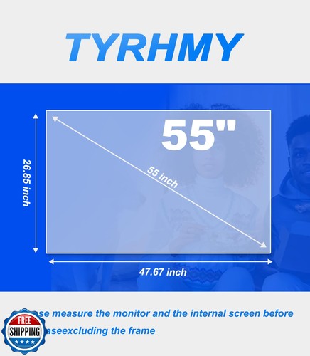 TYRHMY Anti Glare Screen Protector for 55 inch TV, Anti Glare Matte TV Film A - 第 4/5 張圖片