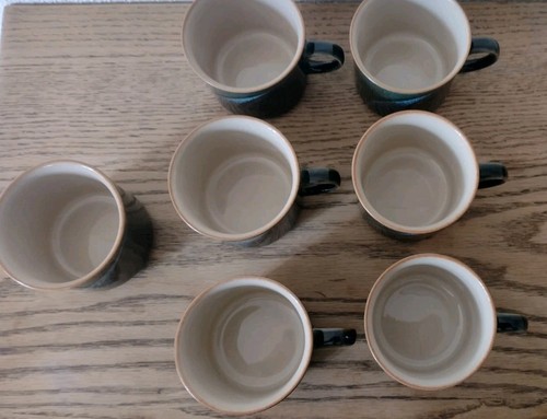 Debby Tea/Coffee Cups Set Of 6 + Sugar Bowl Fire Stoneware Hand Crafted England - Picture 5 of 15