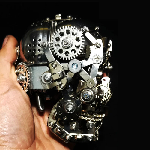 Mechanical 3D DIY Metal Skull Assembly Model Stainless Steel Jigsaw Puzzle Toy - Picture 3 of 20