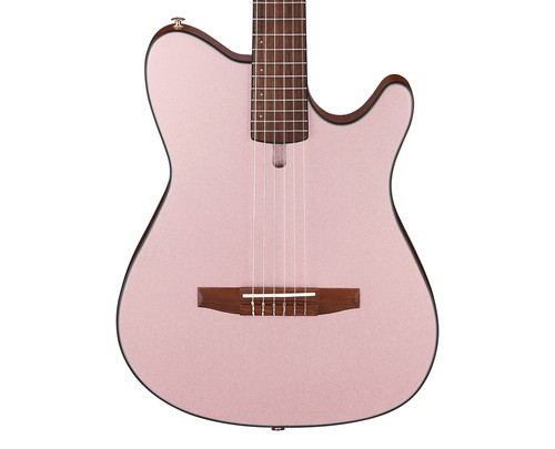 Open Box Ibanez FRH10NRGF Nylon String A/E Guitar - Rose Gold Metallic Flat