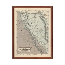 Old Map of California 1842 - Vintage California Art
