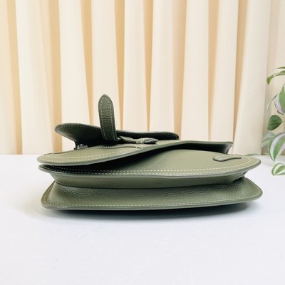 Christian Dior Saddle Bag in Olive Green Grained Leather | eBay