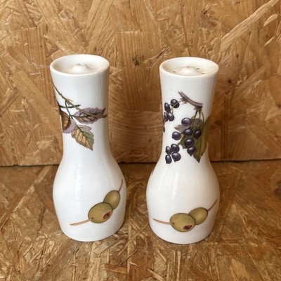 Royal Worcester Evesham Gold Vale Tall Cruet Set Salz Pfeffer Topf Streuer 12cm lt1
