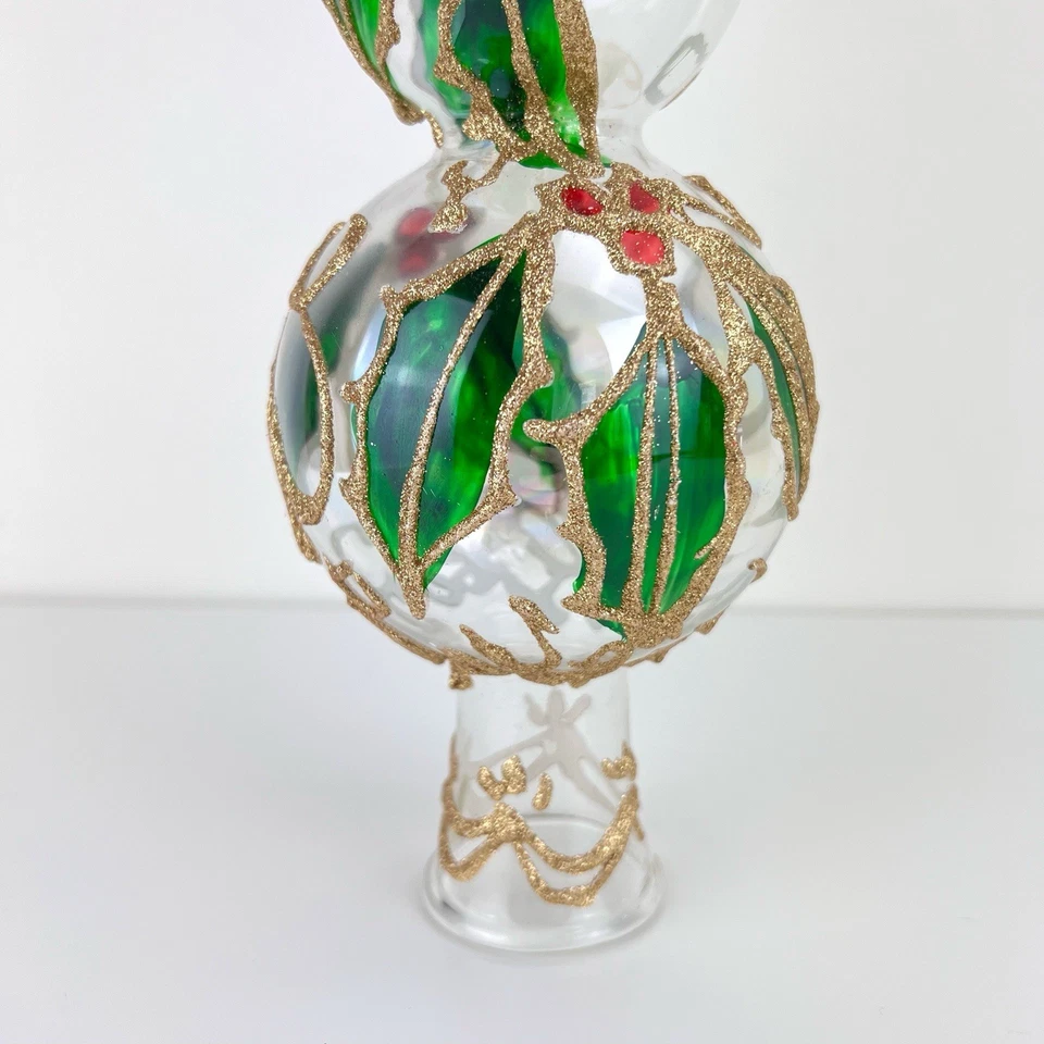 Adorno de decoración de Navidad con acabado de vidrio pintado a mano vintage para adorno de árbol soplado a mano Foto 2 de 4