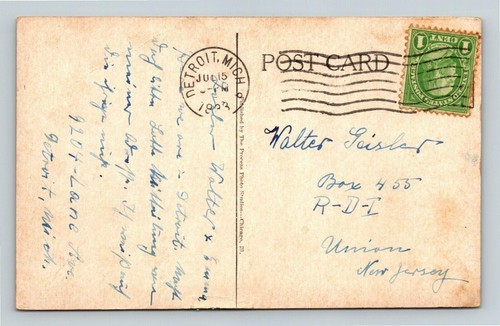 Detroit Mi-Michigan, Detroit Art Center Vintage Souvenir Postkarte - Bild 2 von 2