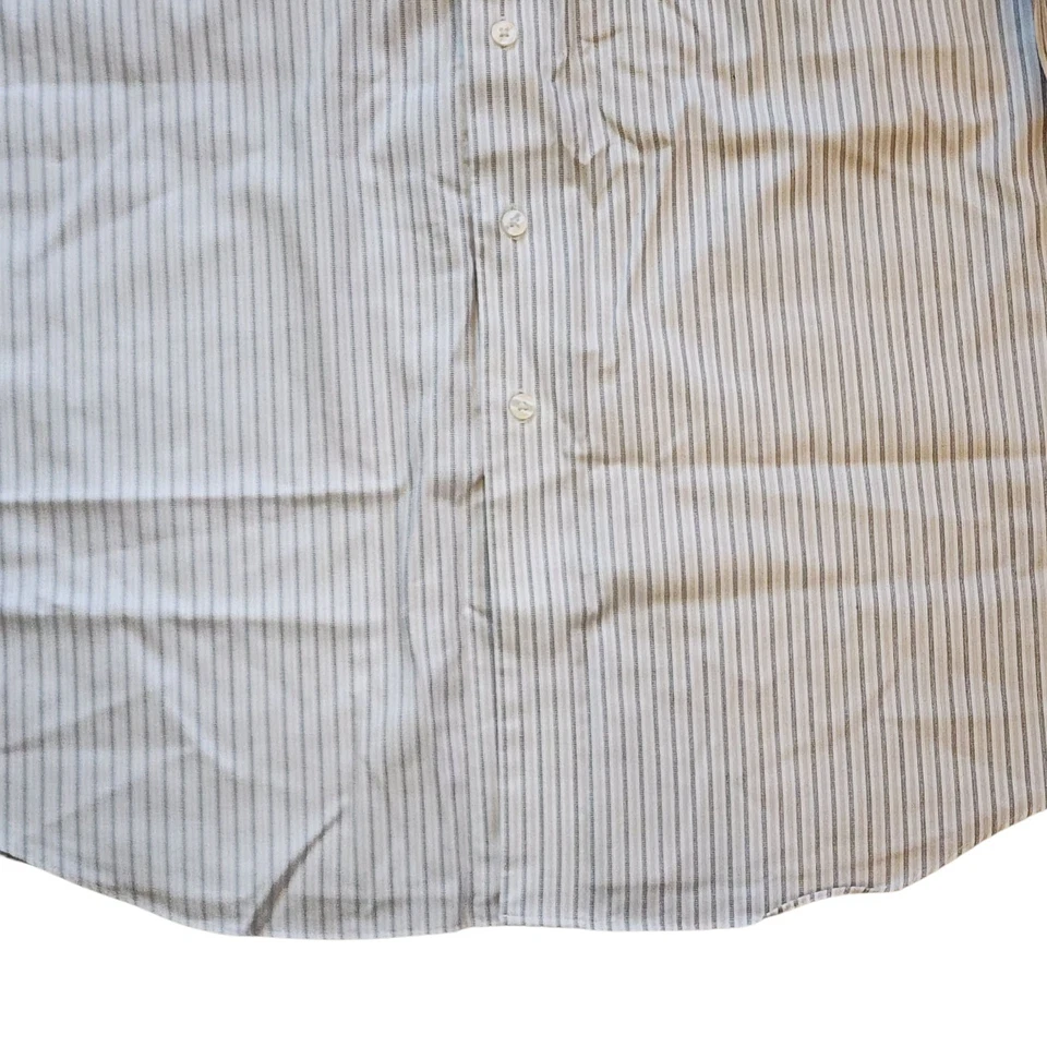 Camisa de vestir Jones New York para hombre talla 17,5 34-35 blanca gris a rayas con botones Foto 4 de 4