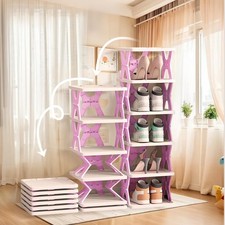 6 Tier Collapsible Kids Shoe Rack Kids Shoe Rack Toddler Shoe Organizer Verti...