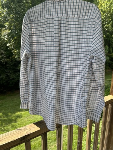 LL Bean Shirt Men 16.5 White Pink Check Long Sleeve Button Up Slightly Fitted - Picture 13 of 19