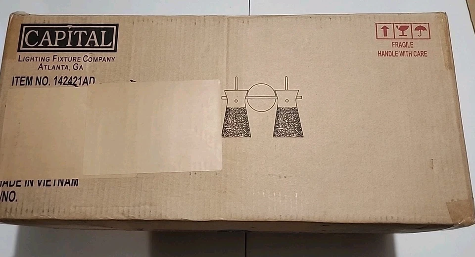 Capital Lighting 142421AD Mila Moderno Medio Craquelado 14" Latón Tocador Luz 2 Bombillas Foto 3 de 4