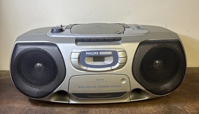 Philips Magnavox AZ1010 AM/FM Radio CD/Cassette Player Boom Box Tested *read*