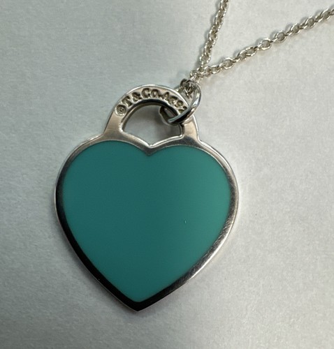 Return to Tiffany Blue Double Heart Tag Pendant 925 with Diamond msrp $625 - Picture 6 of 9