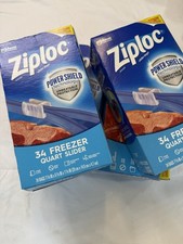 Set Of 4 Pks Ziploc bags 34 Freezer Quart  Grip N Seal Stay Power Shield
