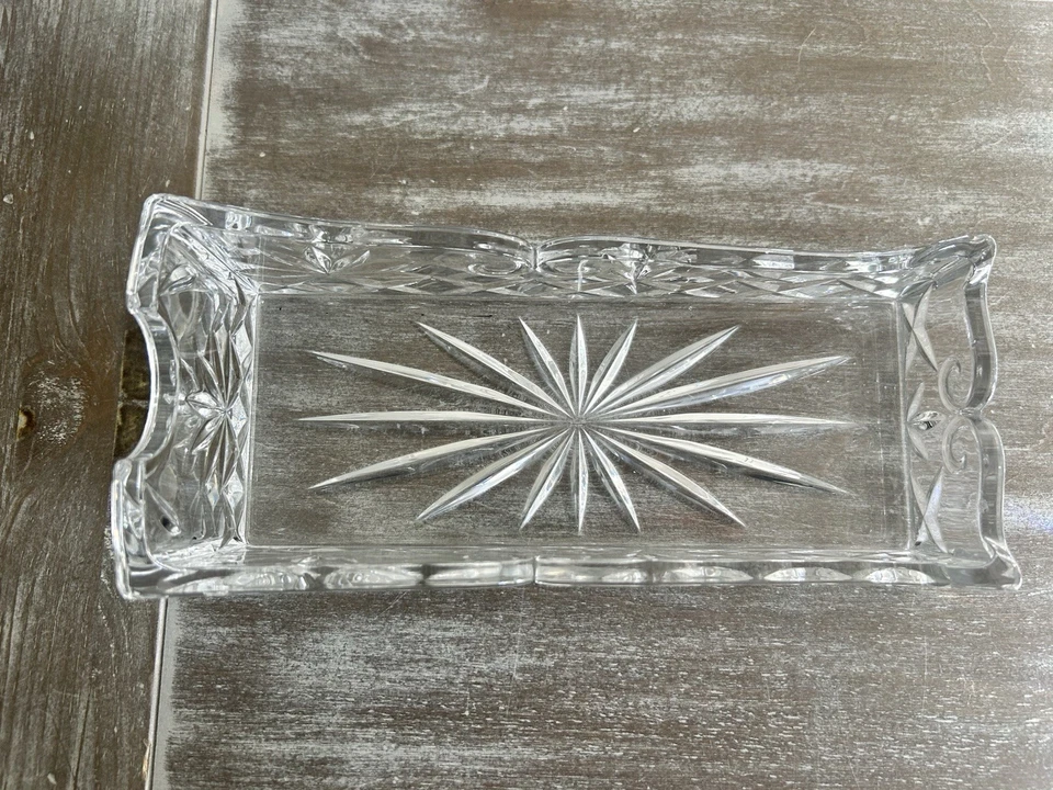 Carrito de vino Shannon Godinger cristal patrón barroco respirador vintage años 90 Foto 3 de 4