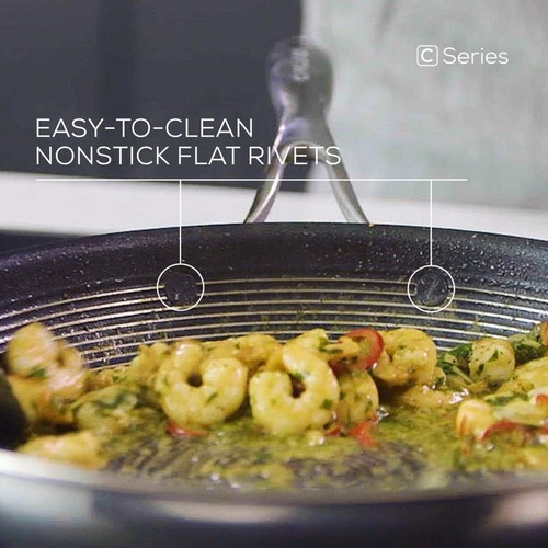 Circulon Clad Stir Fry Pan with Hybrid SteelShield Nonstick 12.5 Inch - Silver - Picture 5 of 8