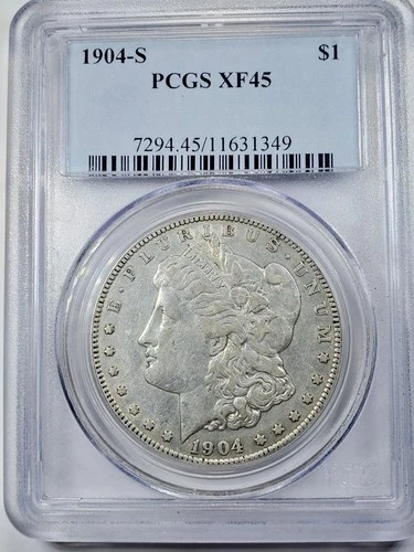 1904 S Morgan Silver Dollar $1 PCGS XF45 Rare Key Date Coin