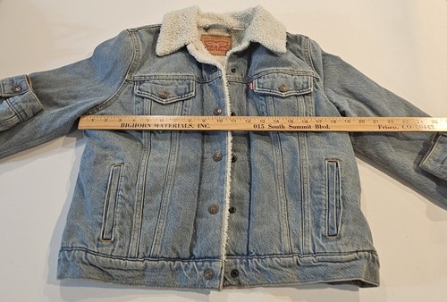 Women's Levi's Lined Denim Jacket Coat Size MEDIUM - Picture 4 of 6