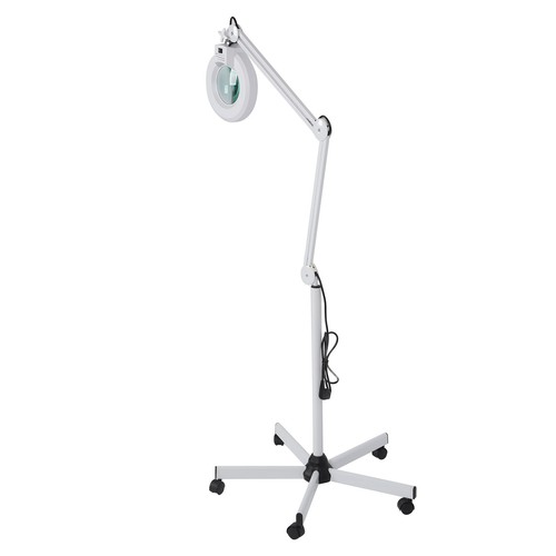 LED Lighted Magnifier 8x Swing Arm Magnifying Floor Lamp With 5 Legged CSEM - Picture 16 of 24