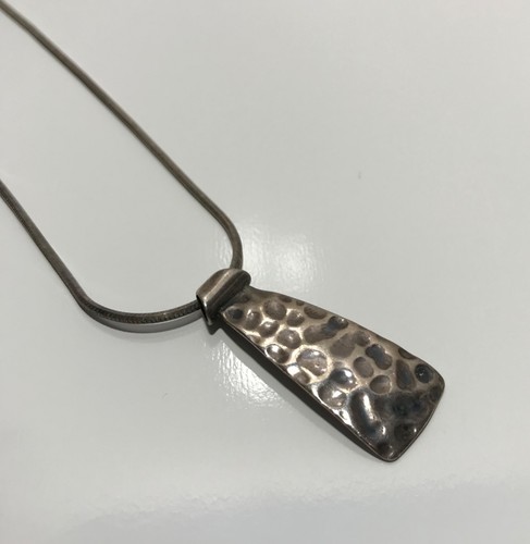 Silpada Sterling 925 Silver Hammered Tie Pendant Necklace 20" - Picture 6 of 13