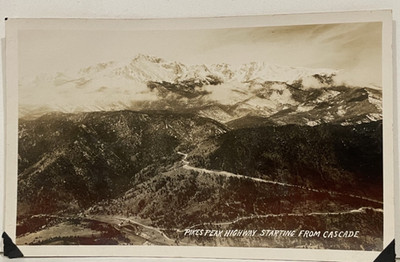 Real Photo Postcard  Pikes Peak Highway starting from Cascade, Colorado Springs