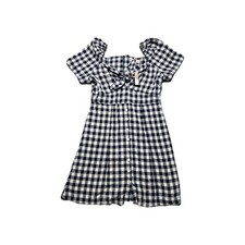MADEWELL Gingham Tie-Front Swing Dress Size 4 Style #AL721 Checkerboard 