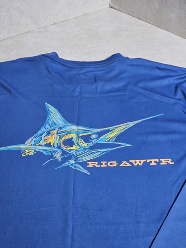 Rigawtr Performance Fishing Adult Large Blue Long Sleeve Shirt Pre-owned - Picture 10 of 12