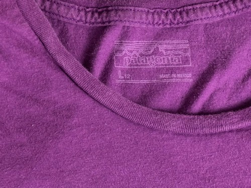 PATAGONIA Youth Graphic T Shirt Logo Short Sleeve Kids Girls Purple Sz L 12 0225 - Picture 3 of 5