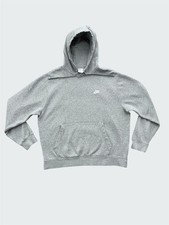Nike heather grey blank hoodie with embroidered swoosh logo Size Large