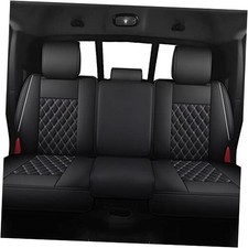 Car Seat Covers for Dodge Ram,Fit 2009-2025 Rear Seat Cover,Black/White