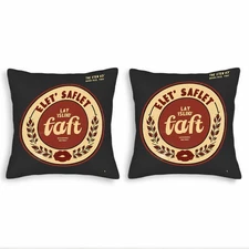 Vintage Decorative Throw Pillow Covers 18x18in Set of 2 - Circular Emblem Design