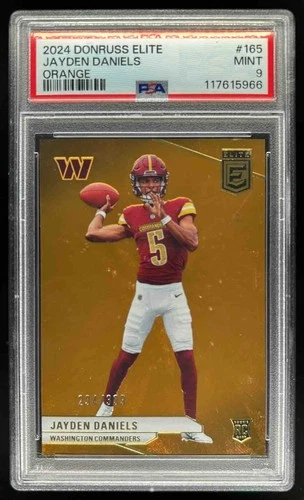 2024 Donruss Elite Jayden Daniels Orange RC #/399 Commanders PSA 9
