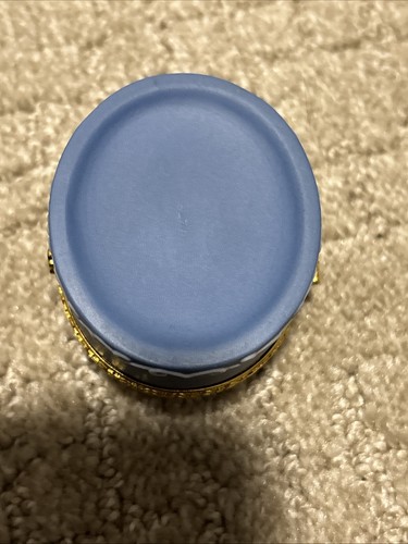 VINTAGE JCM MUTTER & KIND KAMEE BLAU JASPISWARE SCHMUCKKÄSTCHEN LEER - Bild 2 von 5