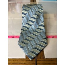 Van Heusen Stain Resistant Blue Wave Pattern Necktie Men's Fashion Formal