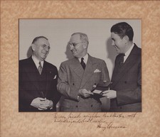 HARRY S TRUMAN - INSCRIBED PHOTOGRAPH MOUNT SIGNED
