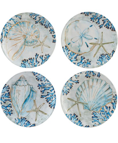 Juego de 4 platos de ensalada/postre International Playa Shells de 8,5" certificados - Imagen 1 de 5