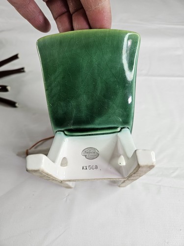 Vintage Napco Natale Babbo Natale slitta 2 renne MCM 1950/60 Giappone fioriera ceramica - Foto 18 di 20