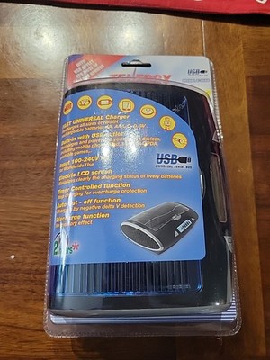 Tenergy T9688 Universal LCD Screen Battery Charger for AA/AAA/C/D/9V w/ USB Port