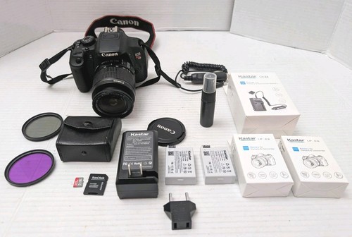 Canon EOS Rebel T5i 18.0 MP Digital SLR Camera W/ 18-55mm lens 2 New Battery