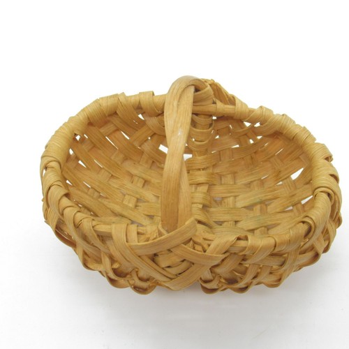 Vintage Buttocks Basket 4" Small Woven Basket Twisted Handle Unsigned - Picture 10 of 15