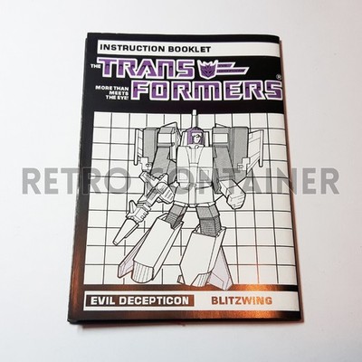 TRANSFORMERS G1 - 1985 Triple Changers - Blitzwing - Bedienungsanleitung