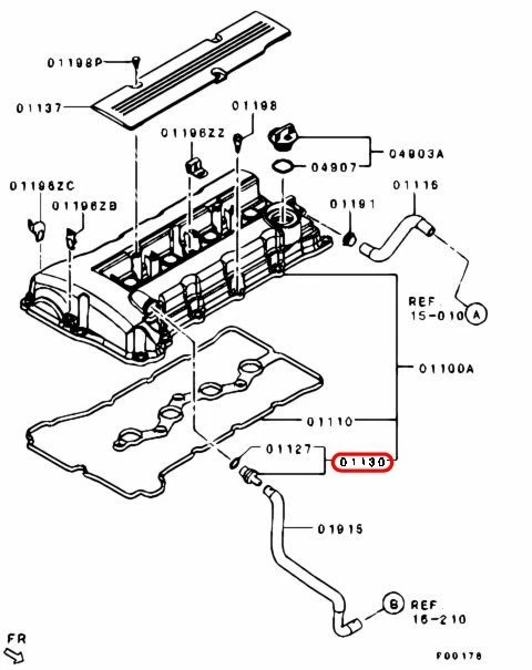 Válvula PCV Mitsubishi OEM 1035A422 Foto 3 de 4