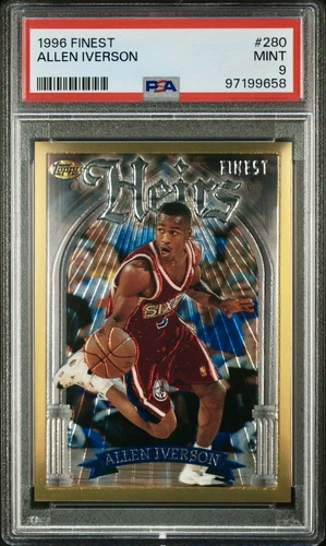 1996 Topps Finest #280 Allen Iverson RC Rookie PSA 9 - Philadelphia 76ers