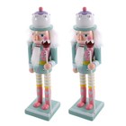 2pcs Wood Christmas Nutcracker Figurines Traditional Holiday Nutcracker Soldier
