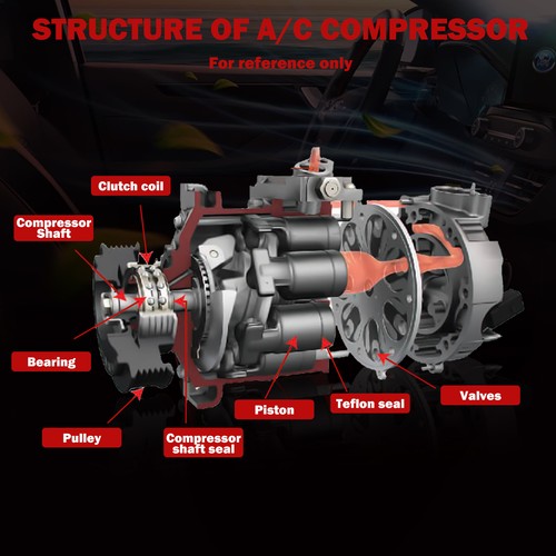 For Ford F250 F350 Super Duty 6.7L AC A/C Compressor with Clutch CO 11358C - Picture 6 of 13